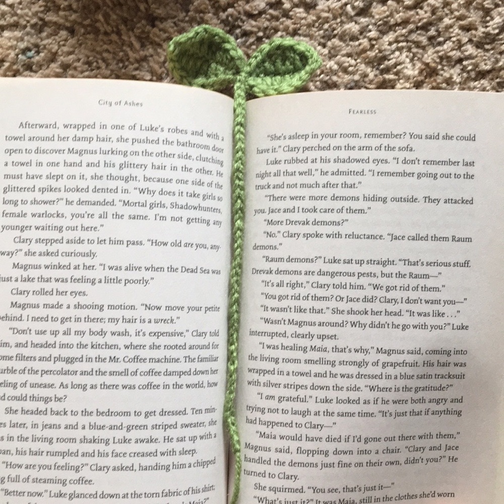 Handmade Crochet Leaf Bookmark
